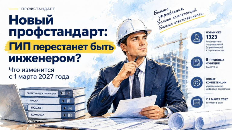 Новый профстандарт: ГИП перестанет быть инженером? Что изменится с 1 марта 2027 года